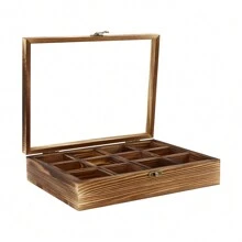 SENDERPICK Wooden Spice Box Wooden Spice Box With 12 Containers Spice Fit Box - Brown - View 9