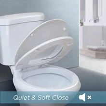 O-Shape Luxury Bathroom Slow Soft Closing White Toilet Seat Easy To Clean Quick Release - White - View 3