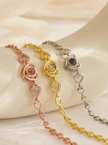 1 Stück personalisiertes Herz-förmiges Projektionsarmband, personalisierte Herzbild Projektion Armband für Frauen, Geschenk für Freundin, Valentinstag Geschenk, Weihnachtsgeschenk, Muttertags Geschenk