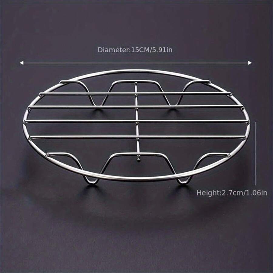 1pc Stainless Steel Circular Cooking Rack - Perfect For Air Fryers ...