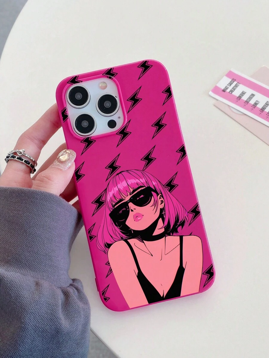 Fashion Creative Girl With Sunglasses Design Phone Case, Phone Case - Multicolor - View 1