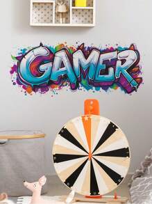 1pc PVC Material, Personalized Video Game English Text, Esports Gamer, Bodybuilding Muscle Boy, Bedroom, Entryway, Dorm, Home Decor Wall Sticker, Self-Adhesive, Girls/Boys Room Decor, Kids Room, Nursery Stickers