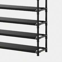 Versatile Shoe & Coat Metal Rack - 23.62inch, Detachable Hooks, Multi-Layer, Free-Standing Storage For Home & Apartment - Black - View 8