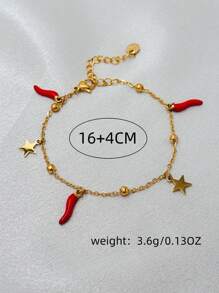 1pc Stainless Steel Star, Heart, Butterfly, Chili Charm Bracelet, Suitable For Women - Chili Bracelet - View 7