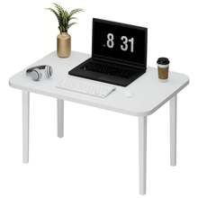 Batley Rectangle Dining Table With Solid Wood Legs, Modern Dining Room, Coffee Table Office Table, 23.6"Lx15.7"W (White, 1/2 Seater)