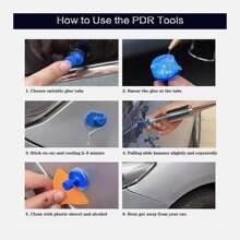 Tapsin 38pcs Car Paintless Dent Removal Kit Slide Dent Repair Tool Repair 20W Glue Gun Puller Tab - Blue - View 7