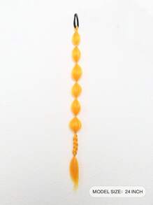 1pc Girl Colorful Extra Long 60cm Hair Extension With 1 Braids For High Ponytail And Double Ponytail Hairstyles, Elastic Hair Ties For Music Festival And Party(Red/Blue/Green/Rose Red)