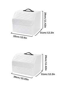 1pc Car Trunk Storage Box Leather Folding Car Storage Box Car Universal Storage And Miscellaneous Sorting Box - one-size - View 8