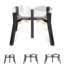 Metal Raised Dog Bowl Stand For Extra Large And Large Dogs, Adjustable Width For 7-10.6" Dog Food & Water Bowls, Single Tall Elevated Dog Bowls Holder (Bowl Not Included)