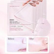 KOEC 玫瑰 PDRN 粉红胶原蛋白果冻面部凝胶面膜 4 片 - 保湿韩国护肤品，深层保湿面膜 - 粉色 - 查看 2
