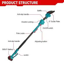 ONEVAN Brushless Telescoping Pole Saw & Pruning Shears Set,Electric Chainsaw 3 In 1 Cordless Electric Saw Scissors Secateurs Garden Pruning Tool Set Tools