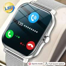 Đồng hồ thông minh màn hình cảm ứng độ nét cao toàn màn hình 1,85" MỚI 2025 dành cho nam và nữ, thực hiện/nhận cuộc gọi, theo dõi bước chân, nhiều chế độ thể thao, thông báo cuộc gọi và tin nhắn, tương thích với điện thoại Android/IOS - Bạc - Xem 9