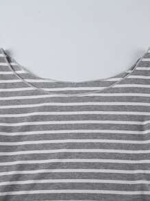 Women's Off Shoulder Tops Slim Striped Long Sleeve Casual T-Shirt For Fall Streetwear