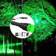 High Power 350 Yards Flashlight With Remote Control Switch - Green,Red, White Light For Night Hunting, Fishing, Camping, And Beekeeping, Rechargeable Battery And Carry Box Included,Mens Gift