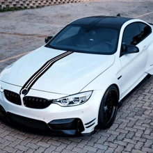 NetHong Elevate Your BMW's Style With Durable Racing Stripes For Hood And Roof! - Black - View 1