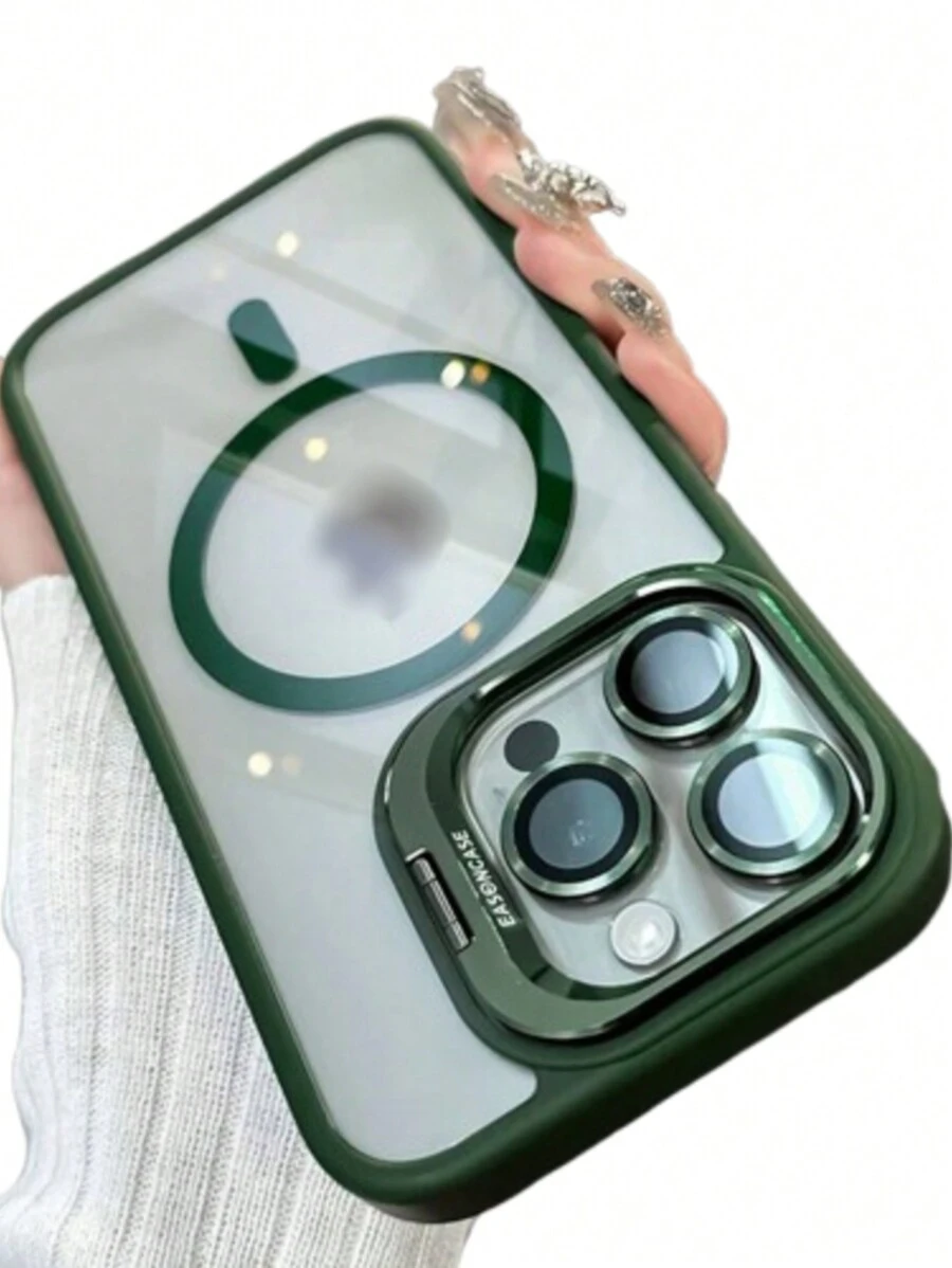 Premium Magsafe Case With Camera Support Cover And Lens Protection Kit For IPhone 11 12 13 14 15 Pro Max - Dark Green - View 1