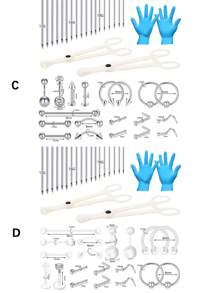 75-113PCS Mixed-Size Piercing Kits For All Piercings,Stainless Steel Piercing Kit 14G 16G 18G 20G Piecing Needles For Ear Cartilage Tragus Nose Septum Lip Nipple Piercing Tools - Multicolor - View 5