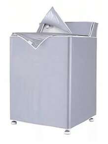 Cubierta para lavadora - Cubierta para lavadora de satén resistente - Cubierta ideal para lavadoras de talla grande de 20 kg a 22 kg - Cubiertas, bolsa, organizador y almacenamiento para lavadora y secadora - Plateado - Ver 1