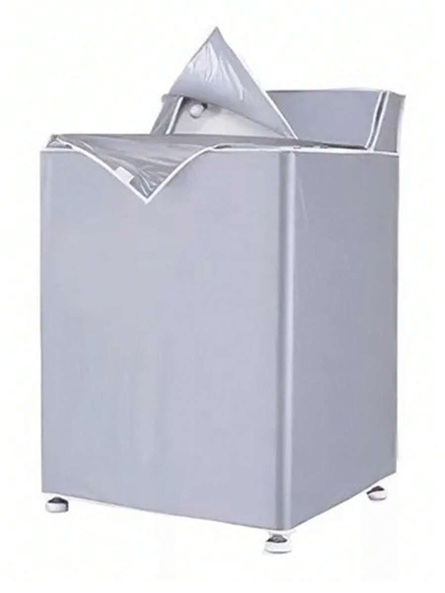Cubierta para lavadora - Cubierta para lavadora de satén resistente - Cubierta ideal para lavadoras de talla grande de 20 kg a 22 kg - Cubiertas, bolsa, organizador y almacenamiento para lavadora y secadora - Plateado - Ver 1