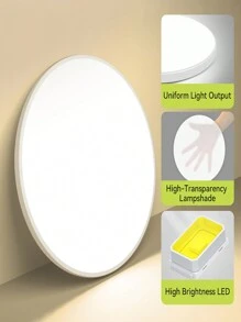 CANMEIJIA 1 pièce Plafonnier LED moderne 220V avec télécommande, lampe de plafond à gradation et variation de couleur de 3000K à 6500K. Lampe LED pour décoration de chambre à coucher, salon, cuisine, salle à manger, bureau.