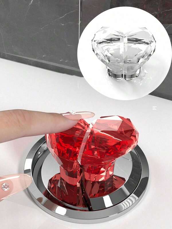 1/2 Pcs Heart-Shaped Toilet Tank Lever, Bathroom Accessory Decorative Toilet Tank Buttons