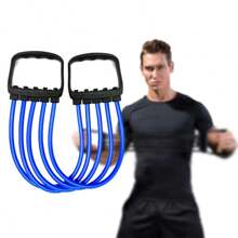 Full Body Workout Set - Chest Expander With 5 Removable Resistance Bands For Pilates, Push Ups, And Muscle Training - Strengthen - Blue - View 2