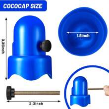10 tapas para postes de valla de trampolín de 1,5 pulgadas, tapas de  para valla con tapón de rosca para red de trampolín (azul) - Azul - Ver 2