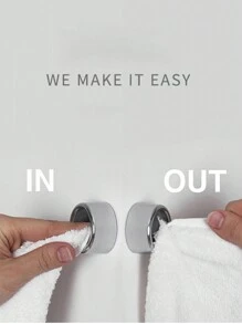 2pcs Creative Towel Hooks, Self-Adhesive Bathroom Kitchen Wall Hanging Hooks Damage-Free No-Drill, Suitable For Bathroom, Kitchen And Home, Wall, Cabinet, Garage