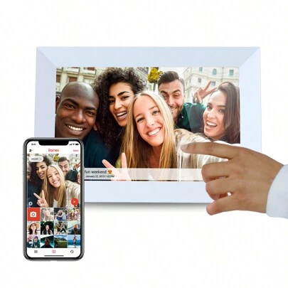 Prado Digitaal Fotolijstje, 10.1 Inch Touchscreen Met WiFi, HD 1280x800 Resolutie, 1 GB / 16 GB RAM, 2 W Luidsprekers, Mobiele App, USB Ingang En SD Kaart ✅ Levering 24/48u