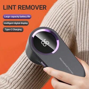 1 pezzo Rasaerba elettrico ricaricabile per tessuti, rimuovi pelucchi, spazzola elettrica portatile per rimuovere la peluria da vestiti, mobili, maglioni, divani, coperte, con display LED digitale