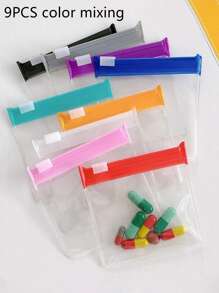 27pcs Portable Pill/Medicine Storage Bags, Waterproof Silicone Sealed, Moisture-Proof, Suitable For Office, Travel, Gym, Fall Decor, Travel Organizer, Cosmetic Bag, Makeup Case, Holiday Organizer, Large Capacity Makeup Organizer Box For Lipstick, Brushes, Skincare, Phone, Coins, Small Items, Fits Home, Gift, Holiday, Multipurpose Use - Multicolor - View 9