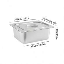 2pcs/4pcs Stainless Steel Divided Serving Bowls With Lids, Commercial Buffet Pans, Restaurant Self-Service Bowls, Convenient Heating, Electroplated Square Containers, Trays For Catering, Display Cabinets Christmas Gift