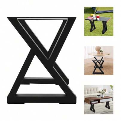 2xTable Desk Bench Legs Max Load 200kg Furniture Legs Chair Bench Legs Black Dining Table Legs 45*8*40cm For DIY  Bench Legs