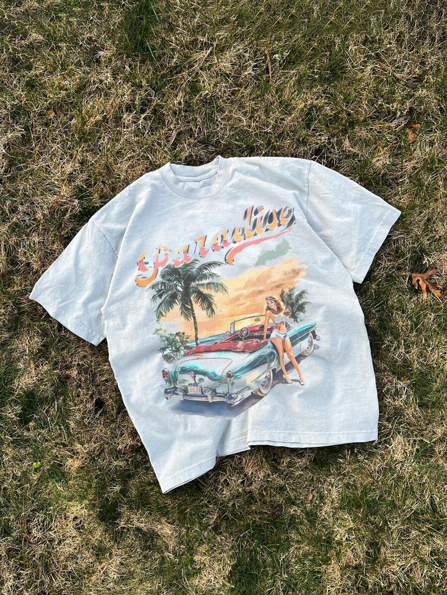 Men's Solid Color Crew Neck Short Sleeve Casual Loose T-Shirt - White - View 1