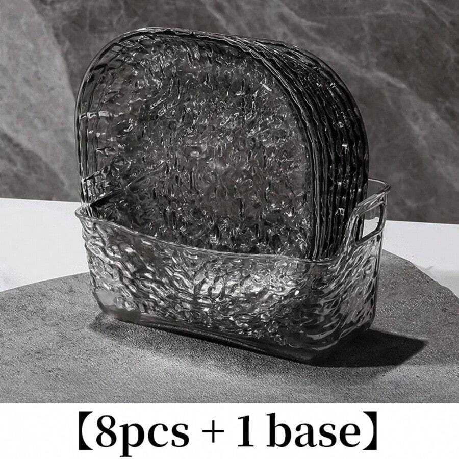 Light Luxury Plastic Household Bone Spitting Table Garbage Bone Plate Small Dish Plate With Fruit Snacks Dried Fruit Snack Plate - Dark Grey - View 1