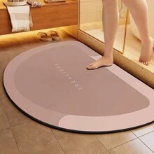 1pc Silicone Bathroom Mat, Letter Design Absorbent Anti-Slip Rug For Bathroom, Laundry Room, Bedroom, Doorway, Home Decor,Women Valentine Gift Birthday Boyfriend Girlfriend Home Bathroom Decor Floor Carpet Outdoor Rug Door Mat Fall Decor Bathroom Accessories Back To School