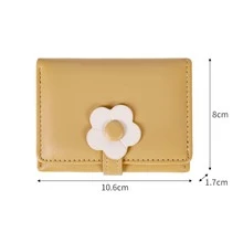 Women Short Wallet With Cute Floral Pattern, Korean Style Coin Purse - Multicolor - View 2
