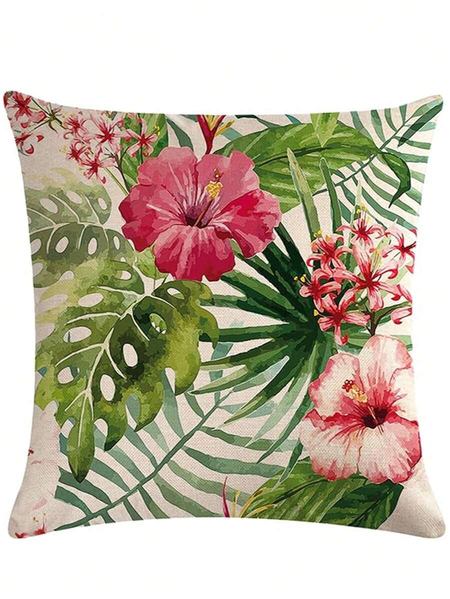 1 Stück/2 Stück floraler dekorativer Kissenbezug, mehrere Blumenmuster, 4 Größen erhältlich, angenehmer Leinenstoff, ohne Füllung, geeignet für Heimdekoration, Wohnzimmer, Zierkissen, Kissenbezug, Sofadekoration, Polsterbezug, weiche Auflage