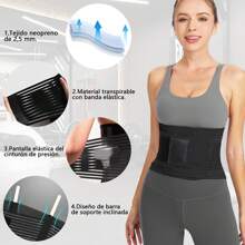 SHIXIONG Waist Trainer For Women, Waist Trimmer Belt For Women, Adjustable Waist And Back Support Girdle, Suitable For Fitness, Sports And Fat Loss - 黑色 - 查看 2