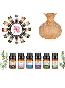 6pcs Aromatherapy Essential Oil Gift Set / 4pcs Aromatherapy Essential Oil Gift Set / 1pc 10ml Aromatherapy Essential Oil / Aromatherapy Diffuser, Suitable For Bedroom, Living Room, Office, Cherry, Blueberry, Mango, Grape Fruit Scents, Rose, Lavender, Jasmine Scents, Best Gift For Girlfriend, Family, Friends