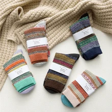 NetHong Winter Women Socks 5 Pairs Wool Warm Knitting Ladies Socks Vintage Style Soft Cotton Thick Woman Bed Sock Multicoloured For Home Office School Hiking, Ideal Christmas Gifts For Women - A - View 9