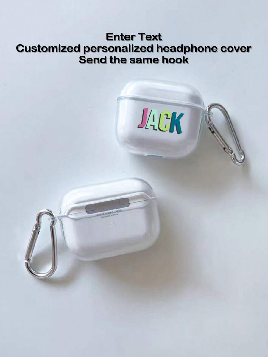 1 pieza Funda personalizada con texto/nombre compatible con  1/2,  Pro,  3,  4 - transparente - Ver 1