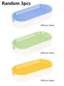 1 pieza/2 piezas/3 piezas Caja de plantas de hierba para gatos Maceta para mascotas para gatitos Recipiente reutilizable para snack de gato, cultivo hidropónico de catnip, invernadero (sin semillas) - Multicolor - Ver 12