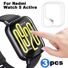 واقي شاشة شفاف لساعات شاومي ريدمي ووتش 5 أكتيف، ريدمي 3 أكتيف وريدمي ووتش 4 الذكية، واقي شاشة عالي الدقة من مادة TPU، مناسب لساعة ريدمي ووتش 5 لايت (باستثناء الزجاج) - 3 قطعة - مشاهدة 7