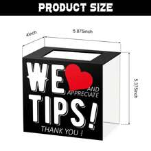 Tip Jar Acrylic Tip Box For Bartender Bars Tip Collection Box Donation Suggestion Box Money Storage Container For Restaurants Musicians Driver (Cute Style) - Black - View 2