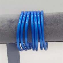 7pcs/Set Colorful Silicone Jelly Bangles Fashion European & American Multi-Layer Bracelets - Multicolor - View 9