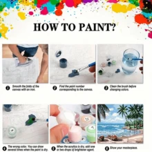 1 set de peintures à l'huile colorées, peinture à l'huile numérique de paysage d'ours brun, convient pour les adultes pour dessiner, peut être accroché sur le bureau comme cadeau pour soulager le stress - Multicolore - Voir 4
