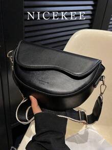Bolso bandolera clásico de estilo retro para mujer, de unicolor, versátil, con correa de hombro ajustable, adecuado para ir al trabajo, salir de compras y citas, de estilo casual y sencillo
