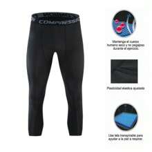 Pantalones ajustados deportivos para hombres pantalones deportivos de secado rápido - Negro - Ver 5