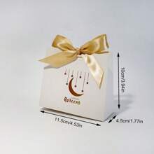Elegant Black Eid Mubarak Candy Boxes - 10pcs Set With Ribbons, Perfect Ramadan Kareem Party Favors & Decorations, Gift Wrapping Supplies